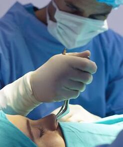 performing a closed nose job