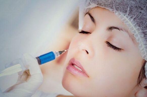 injections with a filler for nose correction